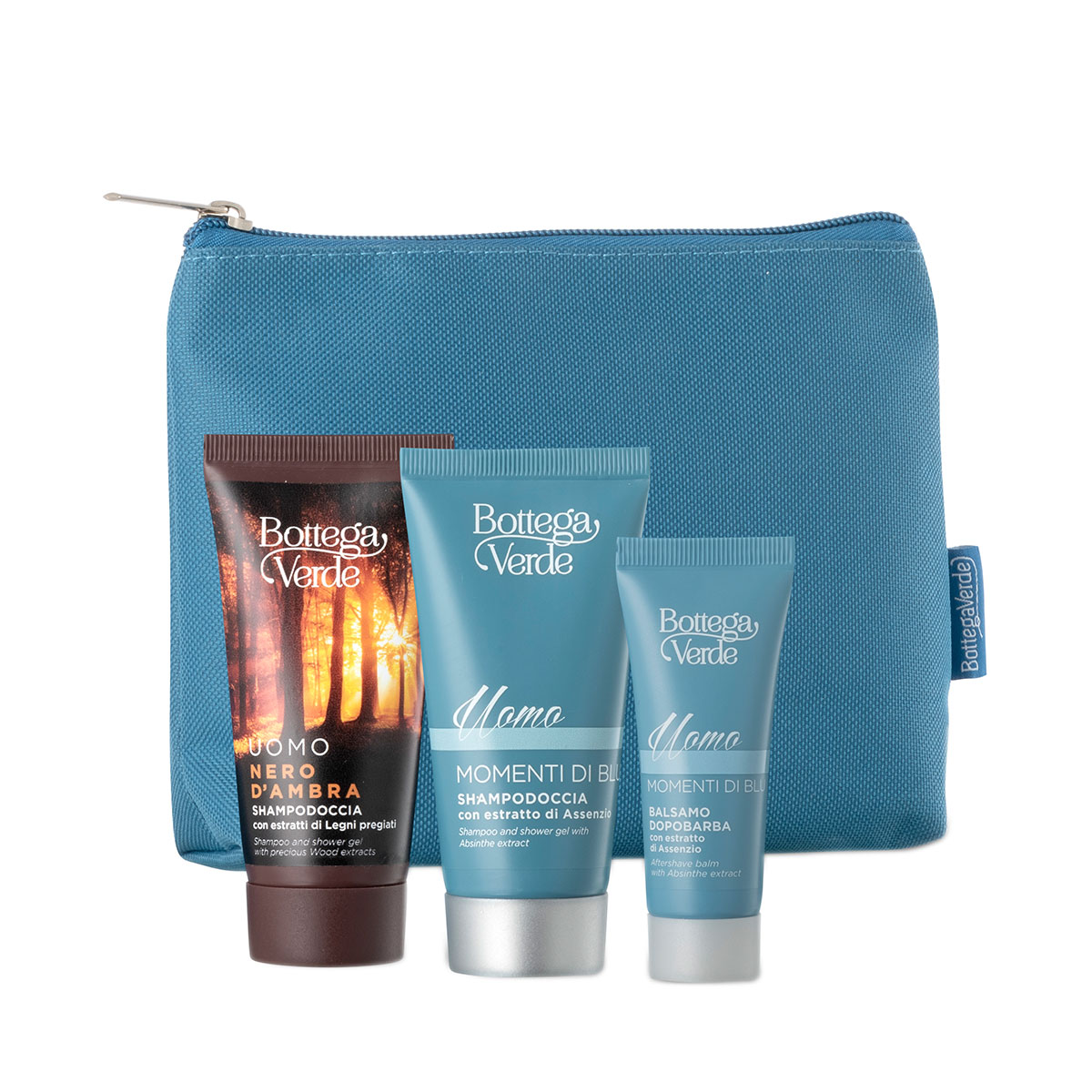 Set cadou barbati, travel size, editie limitata, cu extract de ambra si absint Bottega Verde imagine noua marillys.ro