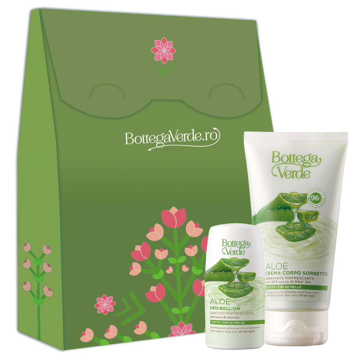 Set cadou hidratare corp Aloe Vera bio Bottega Verde imagine noua marillys.ro