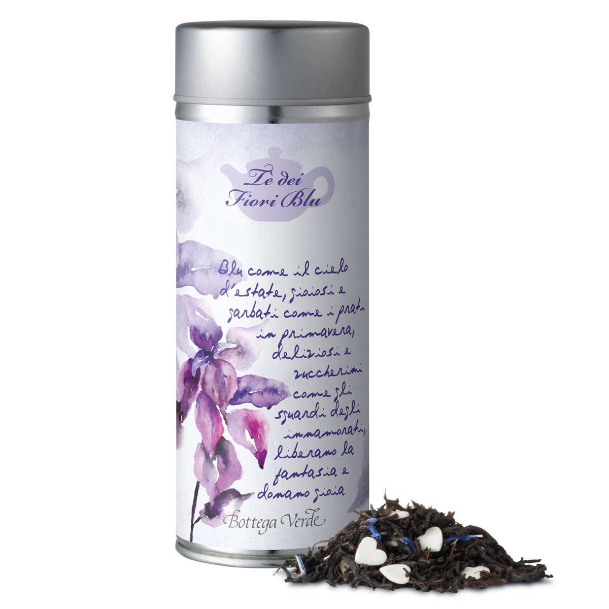Ceai negru cu petale de flori albastre