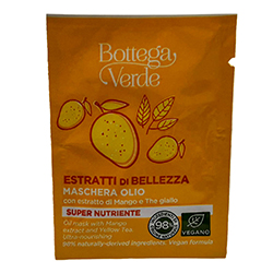 Mostra masca hranitoare si emolienta, pentru tenul uscat, cu extract de mango si ceai galben - Estratti di Bellezza, 4 ML