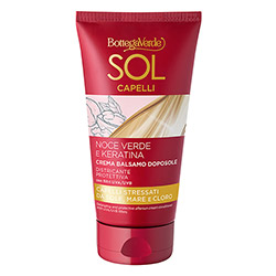 Balsam pentru par, dupa plaja, cu ulei de nuci verzi si keratina - Sol Capelli Noce Verde e Keratina, 150 ML