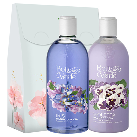 Set cadou femei, geluri de dus, cu aroma de iris si extract de violete - Iris, 400 ML + 400 ML