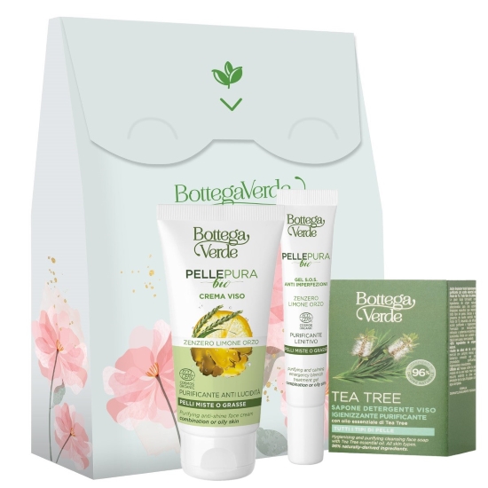 Set ingrijire pentru tenul mixt sau gras - Pelle Pura Bio, 10 ML, 100 G, 50 ML