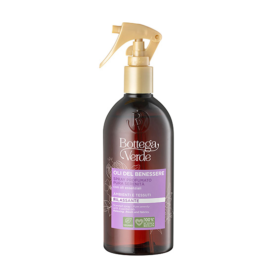 Spray parfumat, relaxant, pentru ambient si tesaturi, cu uleiuri esentiale - Oli del benessere, 400 ML