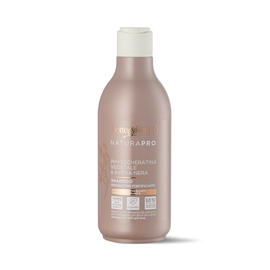Sampon reparator fortifiant cu keratina vegetala si ovaz negru - Natura Pro, 250 ML