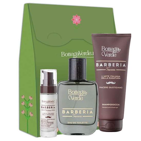 Set cadou barbati, ingrijire corp, cu extract de ulei de masline - Barberia Toscana, 200 ML + 50 ML + 30 ML