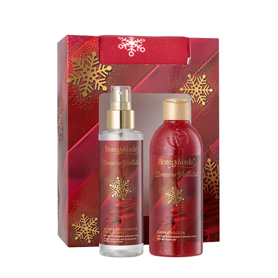 Set cadou Craciun, cu rodie si ghimbir rosu, in ambalaj festiv - Zenzero vellutato, 150 ML, 250 ML