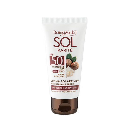 Crema hidratanta pentru fata, cu unt de shea, SPF 50 - Sol Karite, 50 ML