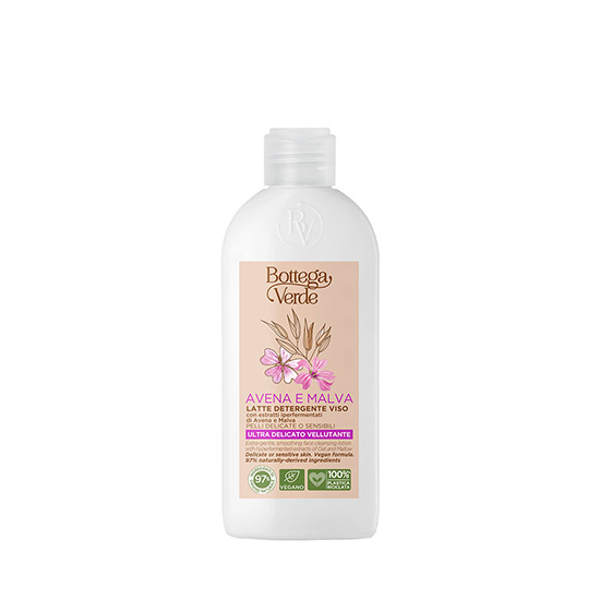 Lapte demachiant, foarte delicat, cu extracte hiperfermentate de ovaz si nalba - Avena e Malva, 200 ML